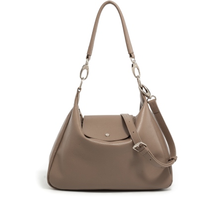 DOT 真皮水餃肩背包 - 栗棕色/拿鐵粽/藍灰色(225-098)