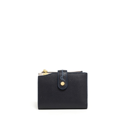 SIGNAL 牛皮撞色薄短夾 - 午夜藍 ( 224-017 ) 