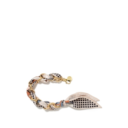 WISH 幾何絲巾手挽鍊 - 白底綠點/杏色白點/藍底橘點(325-067)