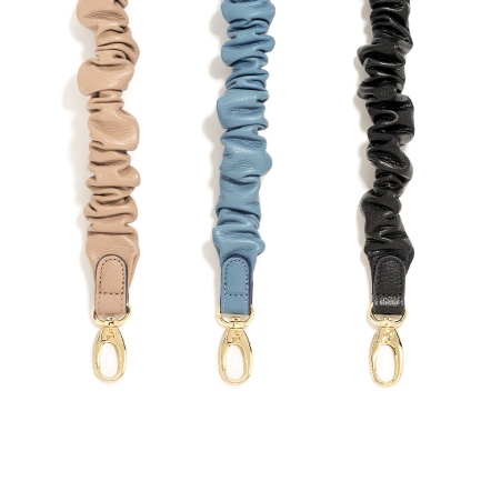 CLAIRE 牛皮抓皺背帶 - 香檳卡其/岩藍色/簡約黑 ( 222-801 ) USD$ 95.9