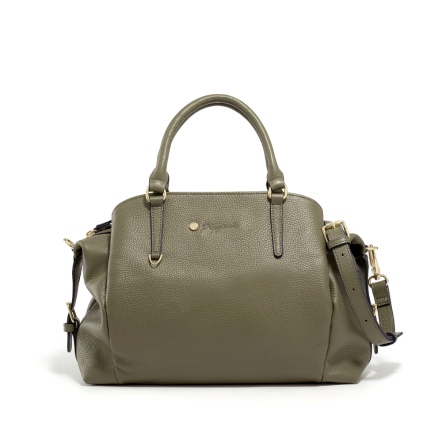 SIGNAL 牛皮波士頓包 - 淺沙色/沼綠色 ( 224-012 ) 