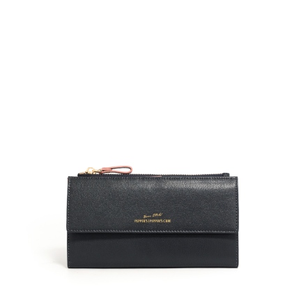 GOLD 羊皮撞色長夾 - 午夜藍/沼綠色 ( 224-047 ) USD$ 129.2