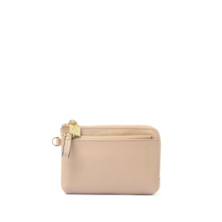 CUBE 拉鍊卡片零錢包 - 粉膚色/摩卡棕/迷霧藍/月光灰(325-073)