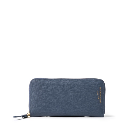 INK 真皮ㄇ形拉鍊長夾 - 櫻花粉/霧灰藍(225-134)