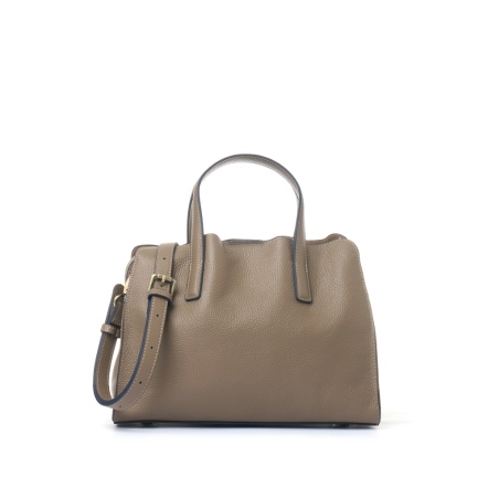 PEGASUS 真皮貝殼手提公事包 - 摩卡棕/迷霧藍(226-137)