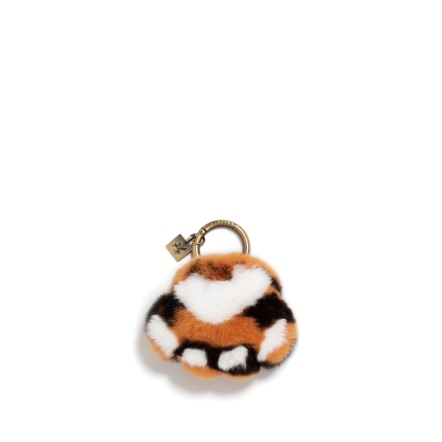 FLUFFY 心型虎掌毛球掛飾 - 焦糖棕(324-045)