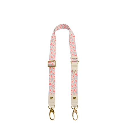 CUBE 豹紋編織可調整細背帶 - 摩卡棕/粉紅豹(325-069)