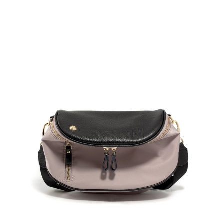 PEGASUS 尼龍拉鍊胸包 - 米卡其/簡約黑 ( 222-882 )