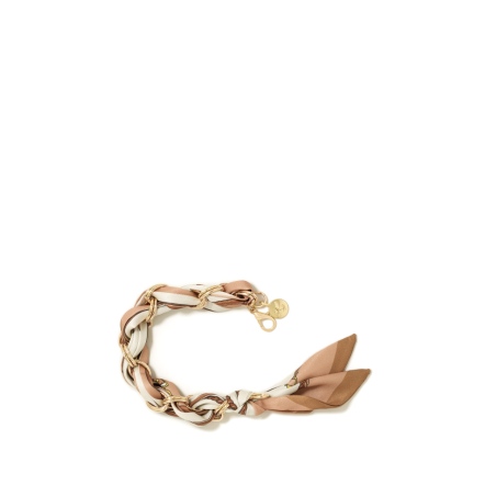 WISH 幾何絲巾手挽鍊 - 淡雅黃/焦糖棕/迷霧藍(324-039)