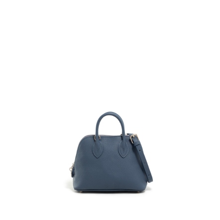 DOT 真皮貝殼手提包 - 粉膚色/霧灰藍/草綠色(225-097)