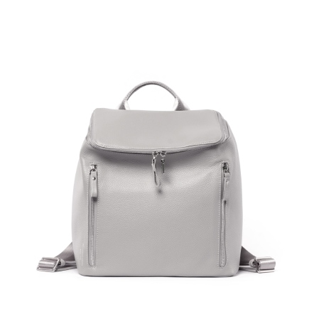 CUBE 真皮雙向拉鍊後背包 - 午夜藍/大象灰(225-116)