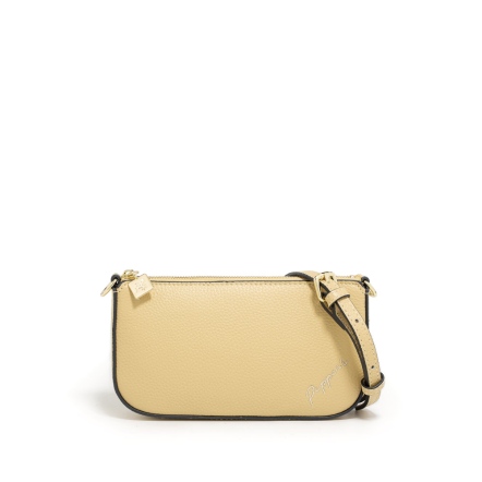 SIGNAL 牛皮刺繡側背小包 - 奶油黃/迷霧藍(224-058)