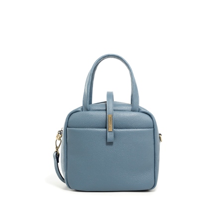 CUBE 牛皮方形手提包(M) - 岩藍色 ( 224-040 ) 