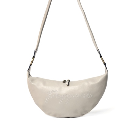 SIGNAL 牛皮刺繡半月斜背包 - 摩卡棕/月光灰/簡約黑 ( 224-048 )