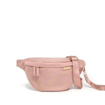CUBE 輕量尼龍拉鍊胸包 - 淡柔粉 ( 223-003 )