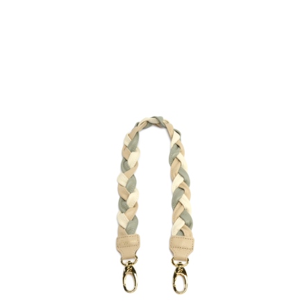 WISH 真皮編織短背帶 - 淺卡其/午夜藍(325-068)