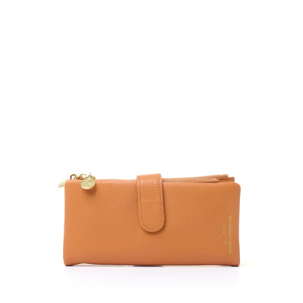 GOLD 真皮可拆拉鍊長夾 - 粉橘色/淡粉紫/簡約黑(225-131)