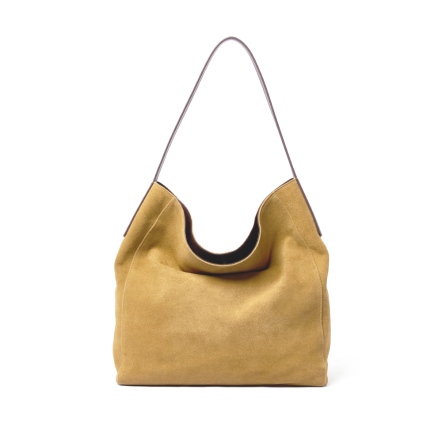 POP 麂皮直式肩背托特包 - 亞麻棕(225-124)