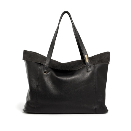 PEGASUS 牛皮反摺大托特包 - 焦糖棕/簡約黑 ( 223-985 ) USD$ 207.1