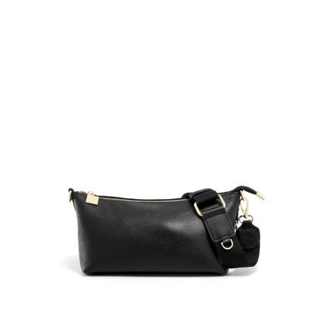 DOT 真皮船型斜背包 - 淺沙色/簡約黑(225-087)