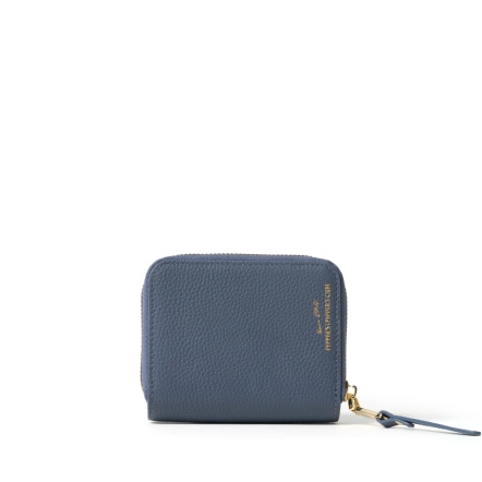 INK 真皮ㄇ形拉鍊零錢短夾 - 奶油黃/霧灰藍/酪梨綠(225-133)