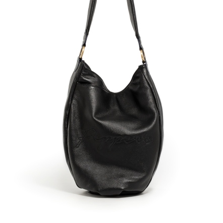 SIGNAL 牛皮刺繡抓皺水桶軟包 - 暖棕橘/焦糖棕/簡約黑 ( 224-049 )