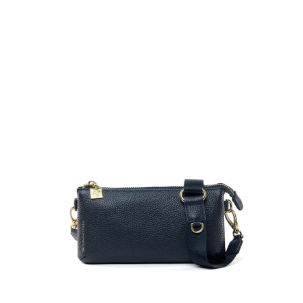 CUBE 真皮雙層拉鍊隨身小包 - 薄荷綠/午夜藍(225-103)