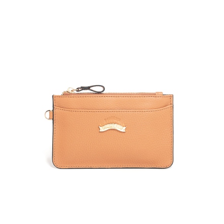 WISH 牛皮卡零包 - 奶油卡其 ( 222-810-21 ) USD$ 57.5