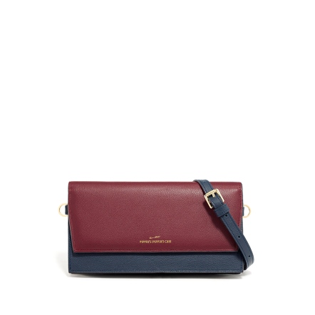 GOLD 牛皮掀蓋斜背小包 - 櫻桃紅 ( 222-885-39 )