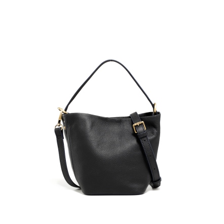 FUTUREME 真皮迷你水桶包 - 簡約黑/月光灰(225-095)