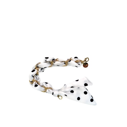 WISH 幾何絲巾手挽鍊 - 白色波點/杏色花卉/粉色幾何(326-105)