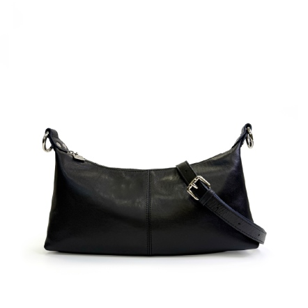 PEGASUS 植鞣革船型肩背包 - 簡約黑(226-143)