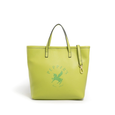 PEGASUS 牛皮托特手提包 - 玫瑰粉/羅蘭紫/嫩綠色