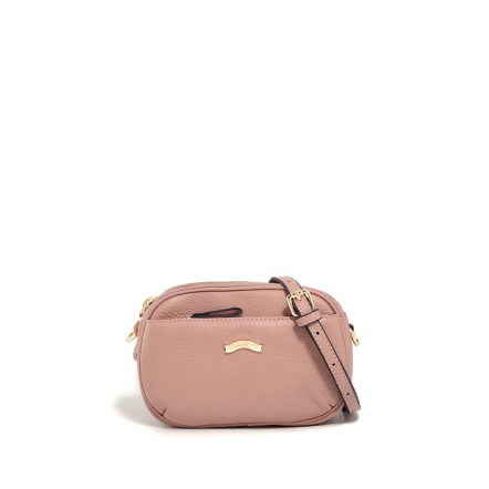 WISH 牛皮夾心斜背包 - 玫瑰粉/咖啡棕/藏藍色/豆綠色/象牙灰 ( 223-979 ) 