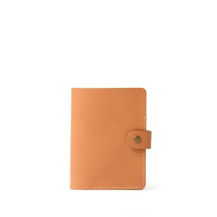 訂製植鞣革護照夾 - 淺棕/黑色 (226-139)