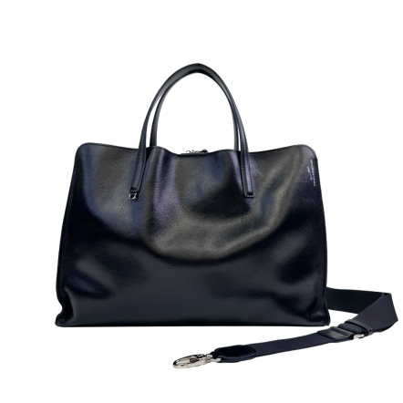 SIGNAL 植鞣革手提大公事包 - 簡約黑(126-008)