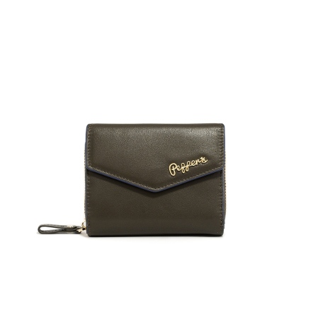 SIGNAL 牛皮信封短夾 - 褐綠色 ( 222-887-79 ) USD$ 119.3